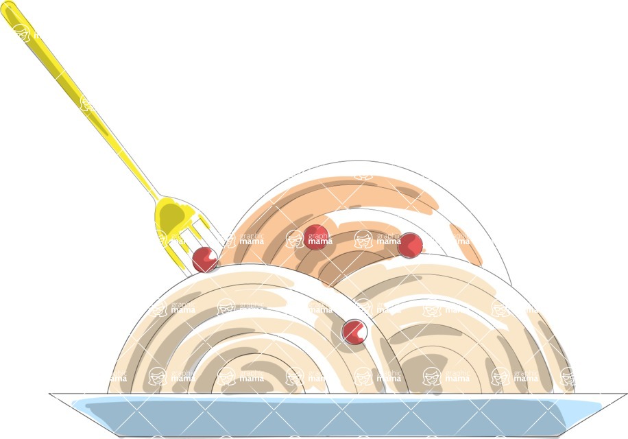 Italy Themed Graphic Collection - Pasta Vector Image